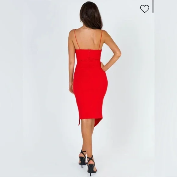 Princess Polly Red size 2 Aero Midi Asymmetrical Dress - Picture 2 of 6